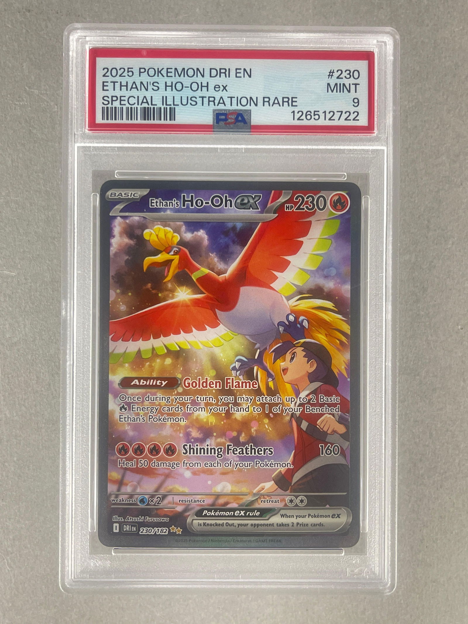 2025 Pokemon DRI Special Illustration Rare Ethans HO-OH ex #230 PSA 9: 2025 Pokemon DRI Special Illustration Rare Ethans HO-OH ex #230 PSA 9
