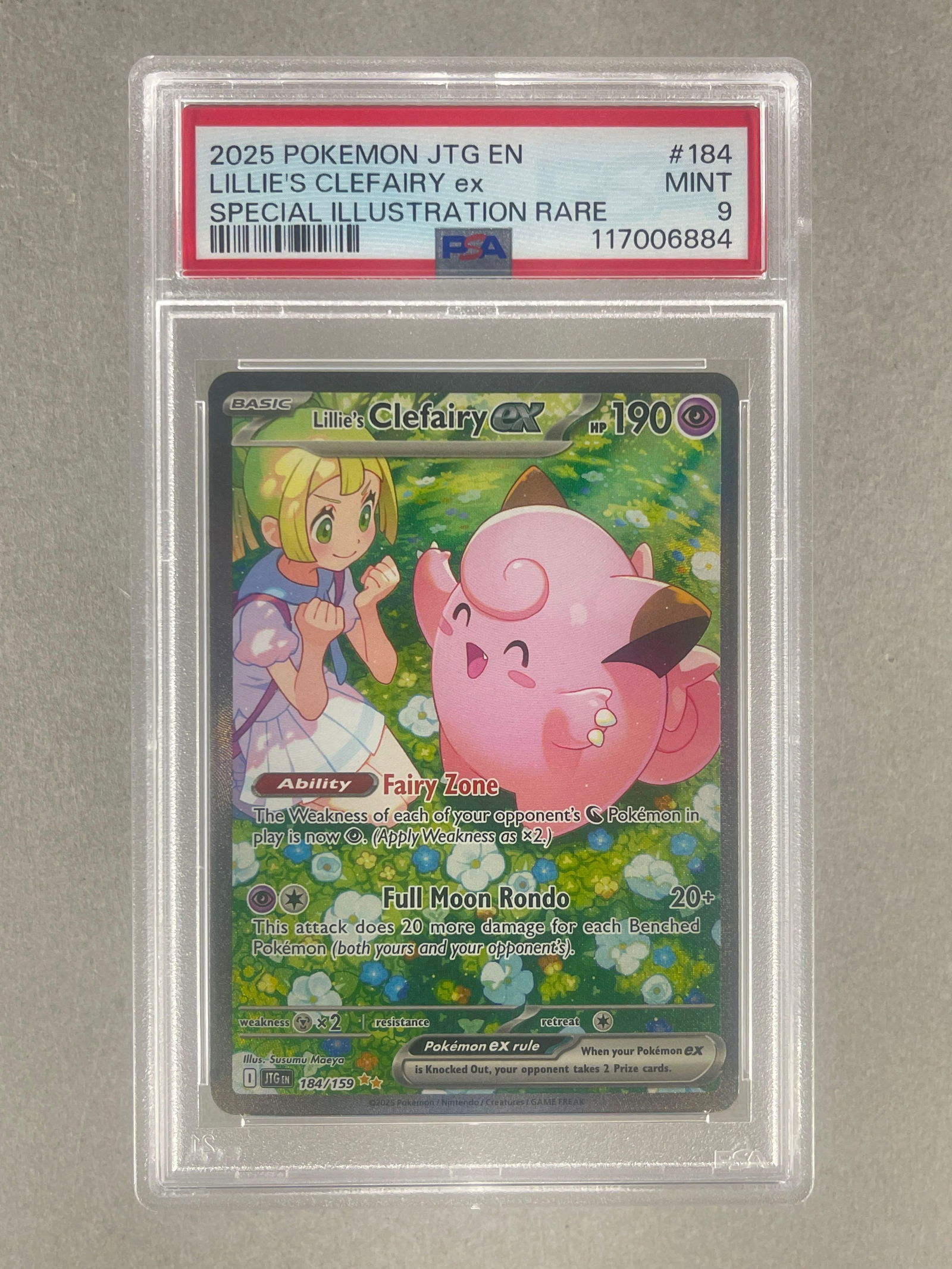 2025 Pokemon JTG Special Illustration Rare Lillies Clefairy ex #184 PSA 9: 2025 Pokemon JTG Special Illustration Rare Lillies Clefairy ex #184 PSA 9