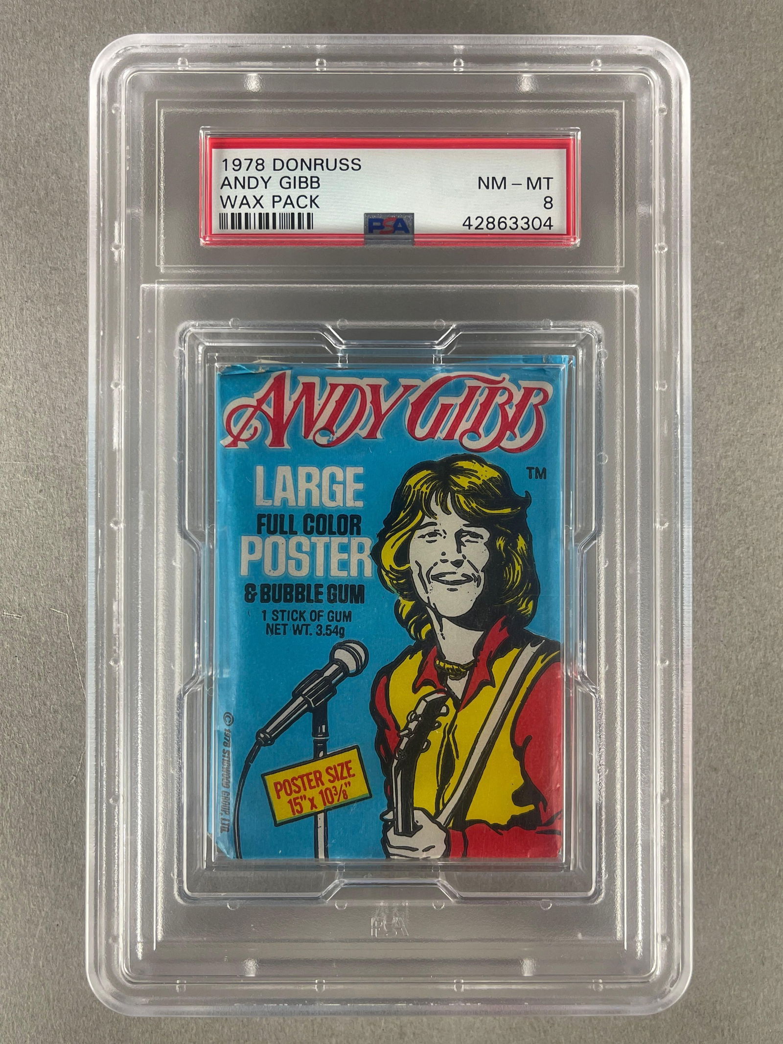 1978 Donruss Andy Gibb Wax Pack PSA 8: 1978 Donruss Andy Gibb Wax Pack PSA 8, Population - 3, None higher