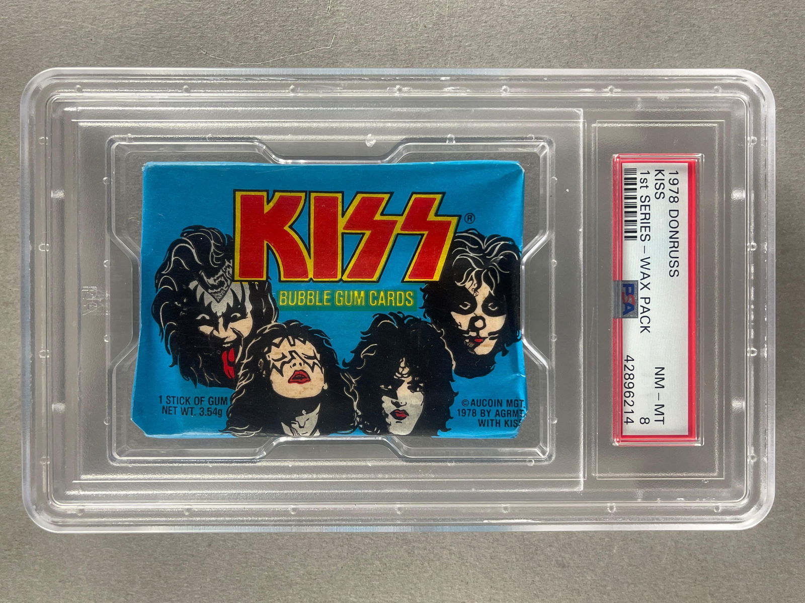 1978 Donruss Kiss Wax Pack 1st Series PSA 8: 1978 Donruss Kiss Wax Pack 1st Series PSA 8