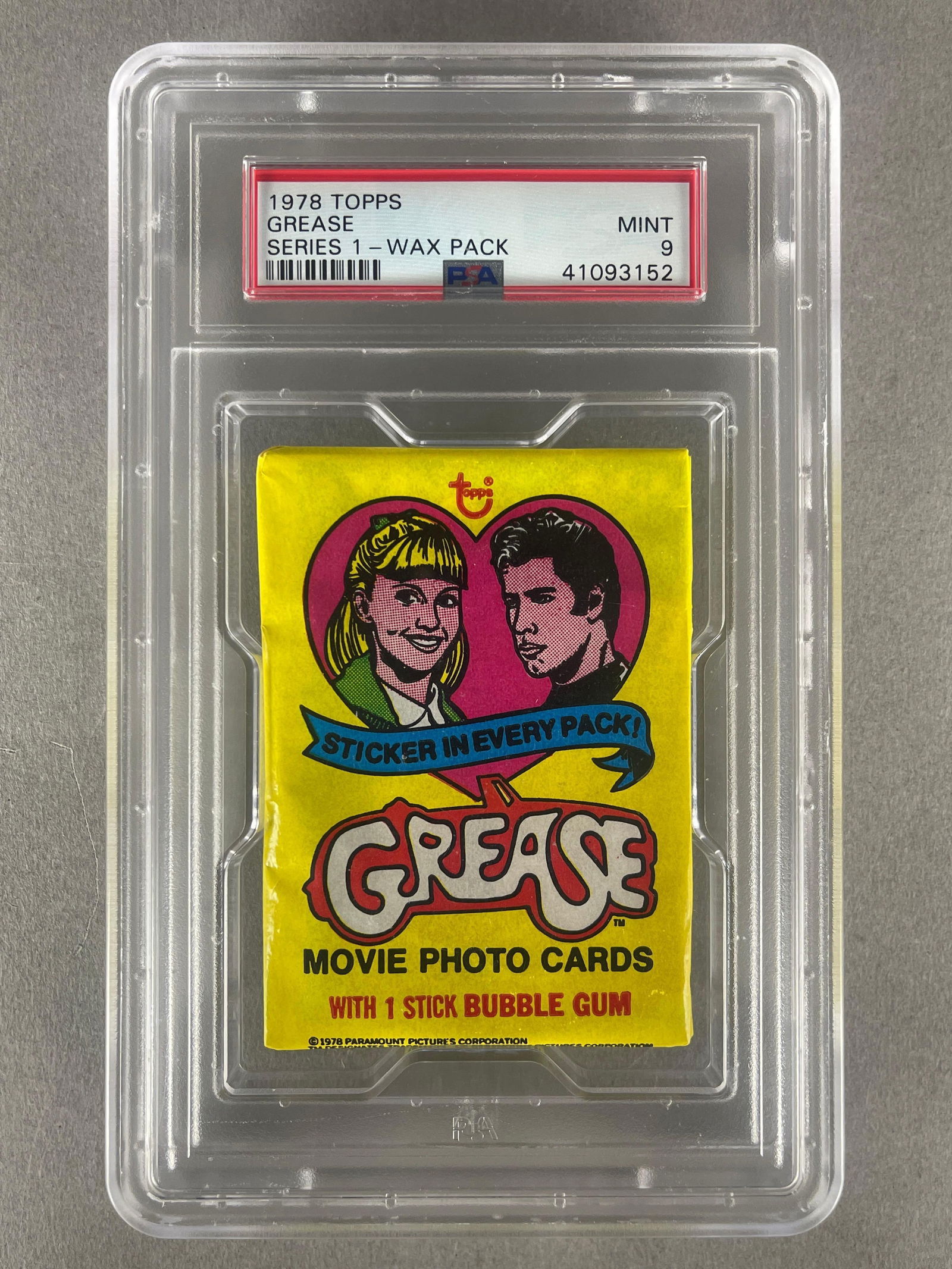 1978 Topp Grease Wax Pack Series 1 PSA 9: 1978 Topp Grease Wax Pack Series 1 PSA 9, Population - 10, None Graded higher