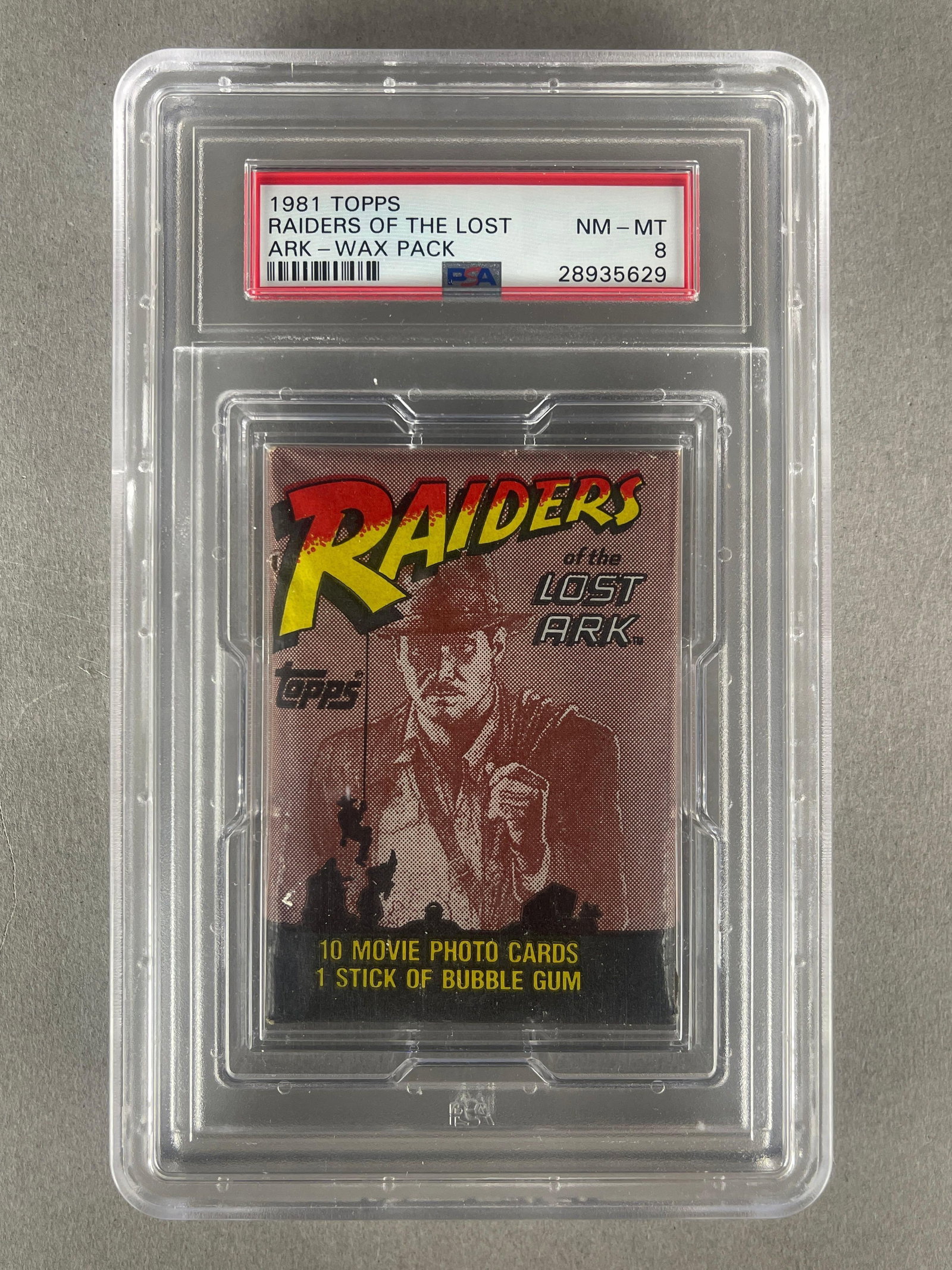 1981 Topps Raiders of The Lost Ark Wax Pack PSA 8: 1981 Topps Indiana Jones Raiders of The Lost Ark Wax Pack PSA 8
