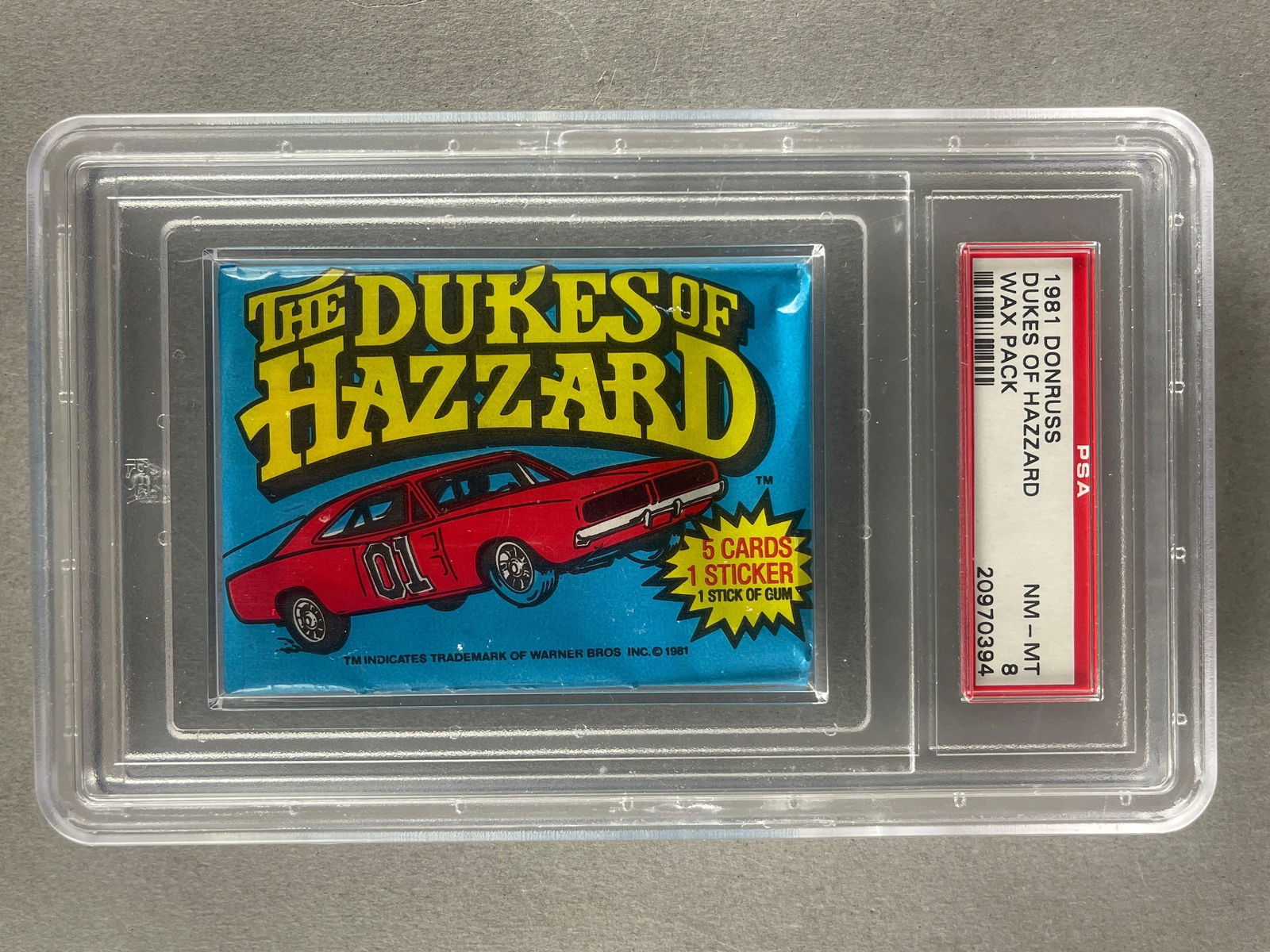 1981 Donruss Dukes of Hazzard Wax Pack PSA 8: 1981 Donruss Dukes of Hazzard Wax Pack PSA 8
