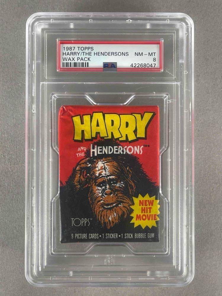 1987 Topps Harry and The Hendersons Wax Pack PSA 8: 1987 Topps Harry and The Hendersons Wax Pack PSA 8, Population 5