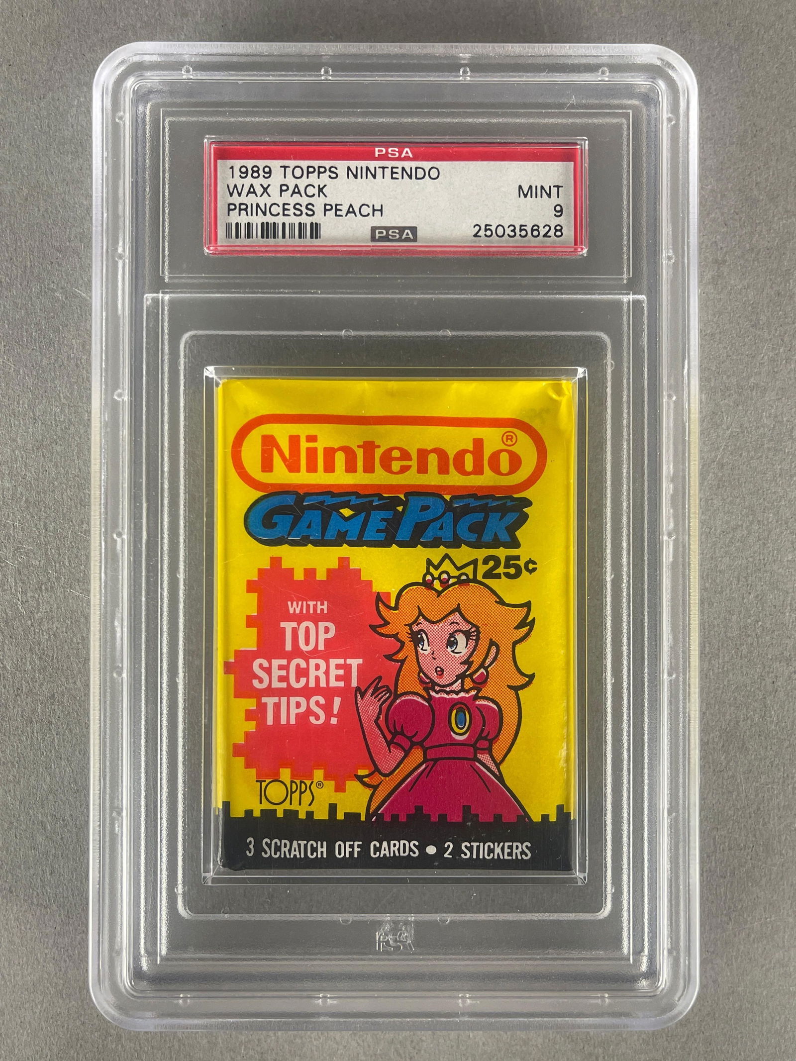 1989 Topp Nintendo Princess Peach Wax Pack PSA 9: 1989 Topp Nintendo Princess Peach Wax Pack PSA 9
