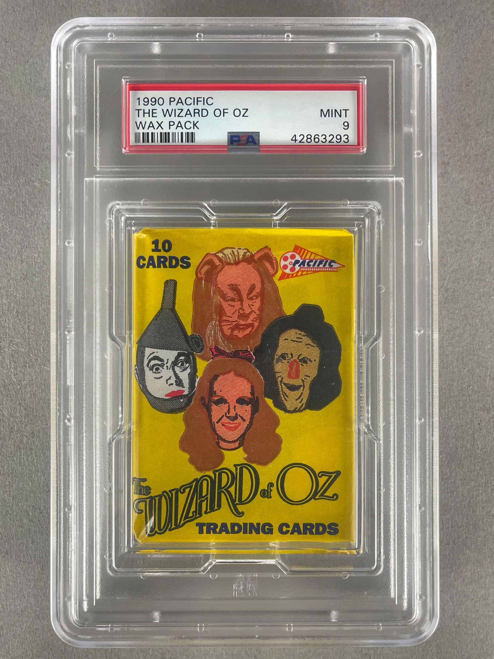 1990 Pacific The Wizard of OZ Wax Pack PSA 9: 1990 Pacific The Wizard of OZ Wax Pack PSA 9, Population - 3, Only 1 graded higher
