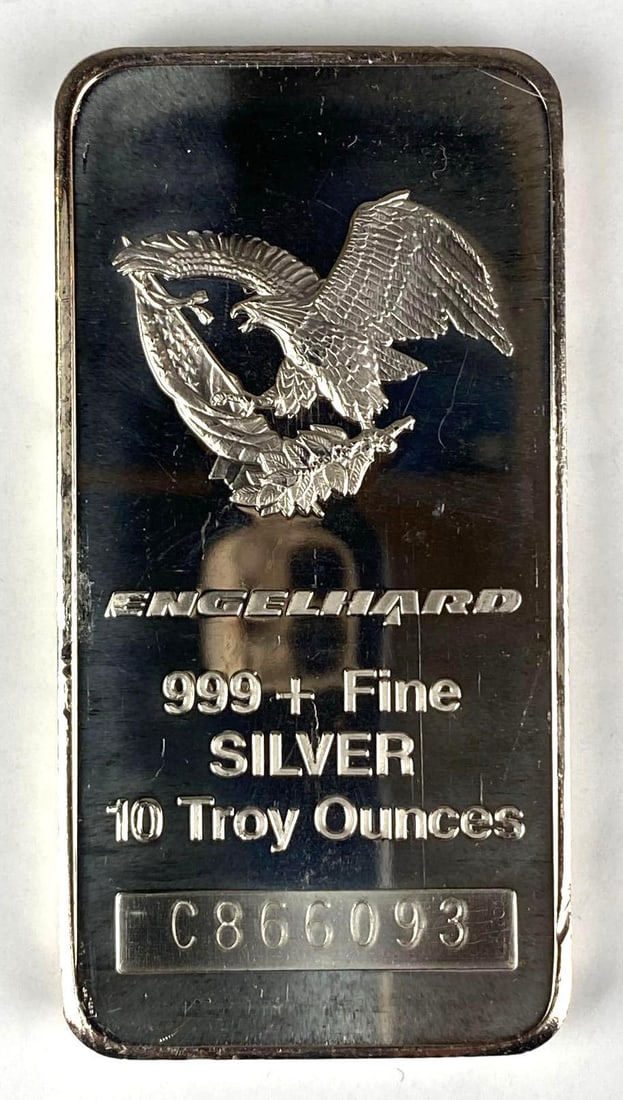 Engelhard 10 oz .999 Fine Silver Ingot/ Bar (1 of 2)