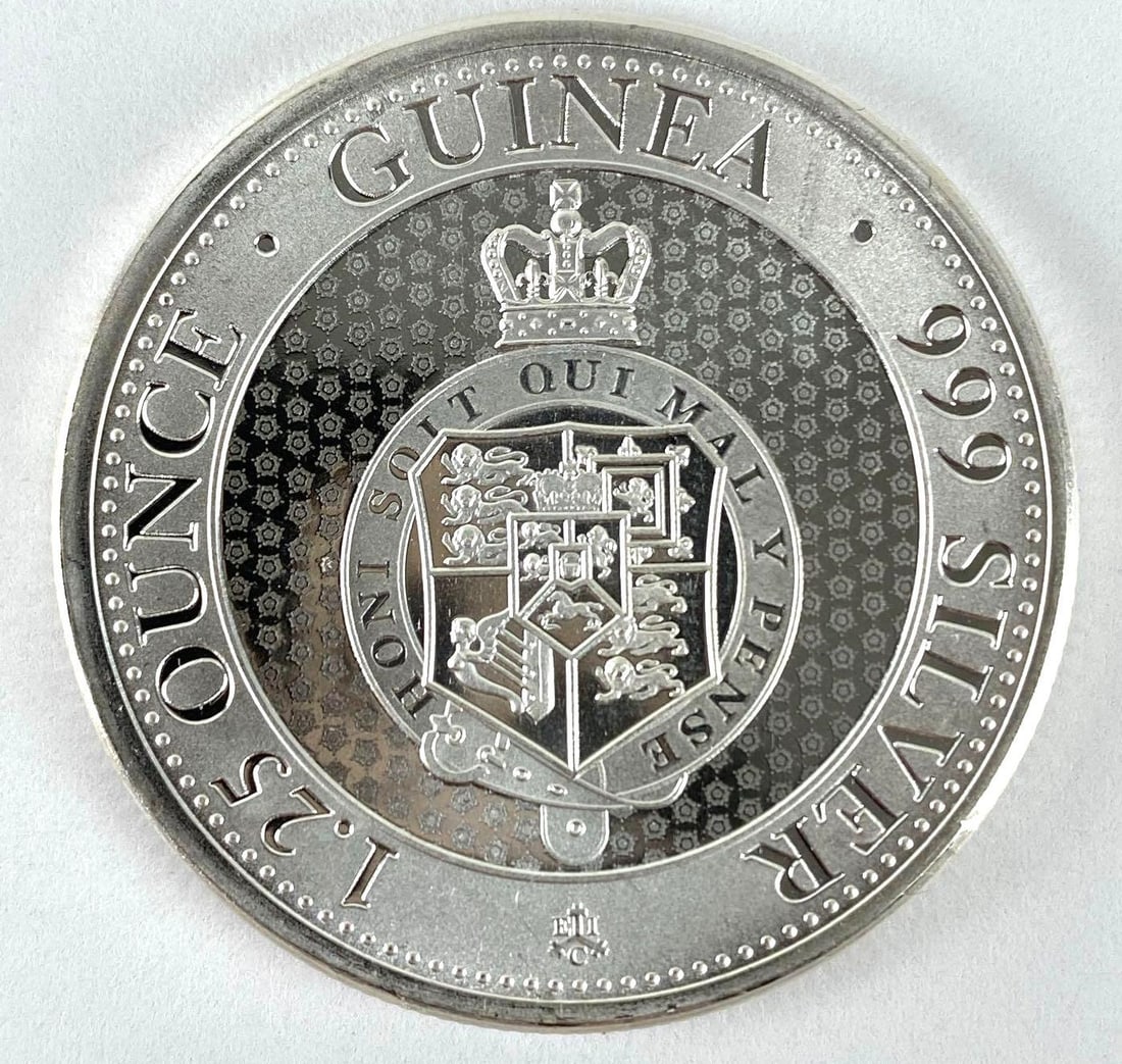 2022 St.Helena The East India Company 1.25 Pounds Guinea 1.25 oz .999 Fine Silver Coin: 2022 St.Helena The East India Company 1.25 Pounds Guinea 1.25 oz .999 Fine Silver Coin