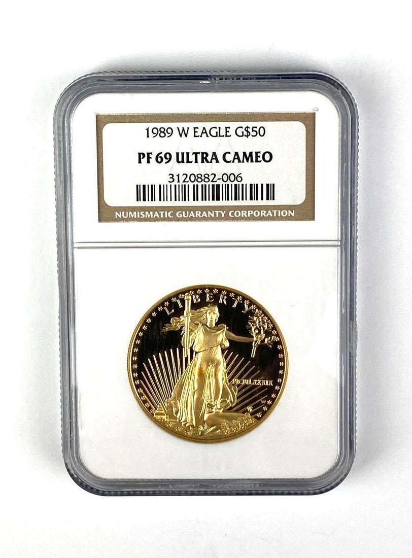 1989 W US Mint $50 1 OZ American Gold Eagle NGC Graded PF69 Ultra Cameo (1 of 2)