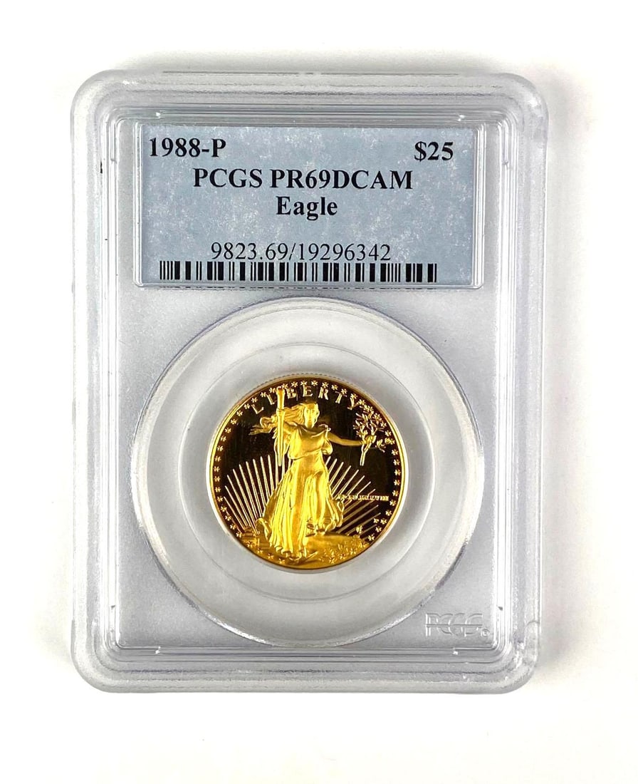 1988 PUS Mint $25 1/2 OZ American Gold Eagle PCGS Graded PR69 DCAM (1 of 2)