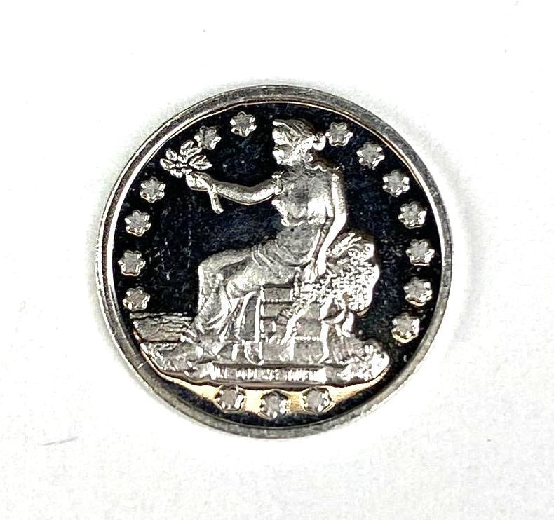 Trade Dollar Design 1 Gram .999 Fine Silver Round: Trade Dollar Design 1 Gram .999 Fine Silver Round
