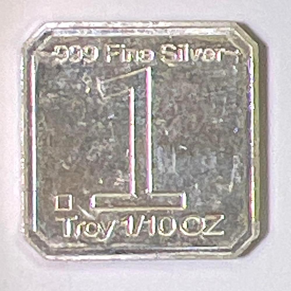 RARE 1/10 oz .999 Fine Silver Bar (1 of 2)