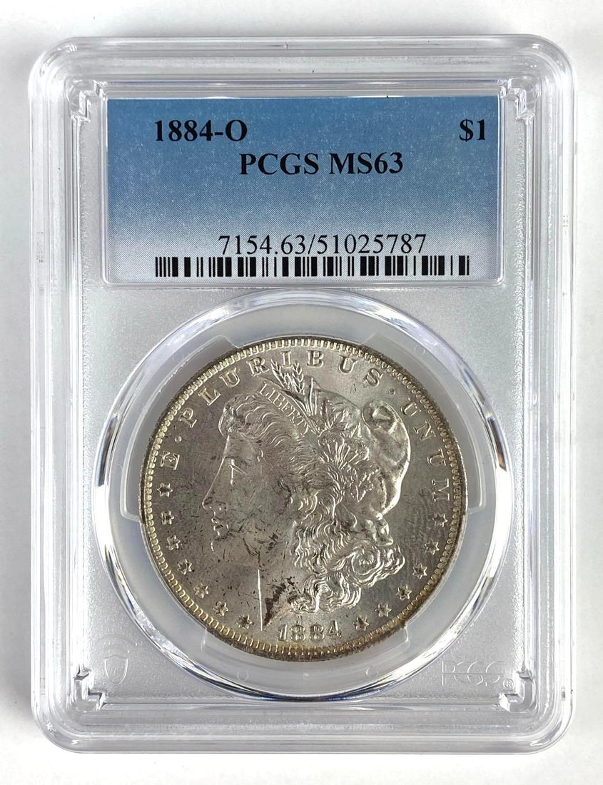 PCGS Graded 1884-O US $1 Morgan Silver Dollar MS63 (1 of 2)