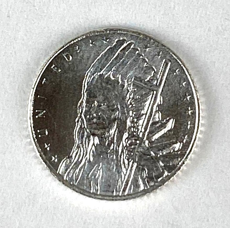 1 GRAM Indian OZ Mint 1g .999 Silver Round: OZ Mint Indian 1g .999 Silver Round