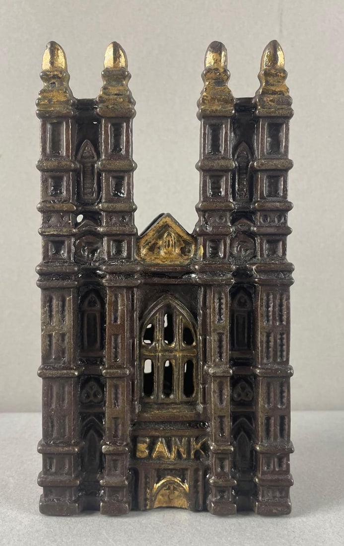 Antique Westminster Abbey Cast Iron Bank (1 of 5)