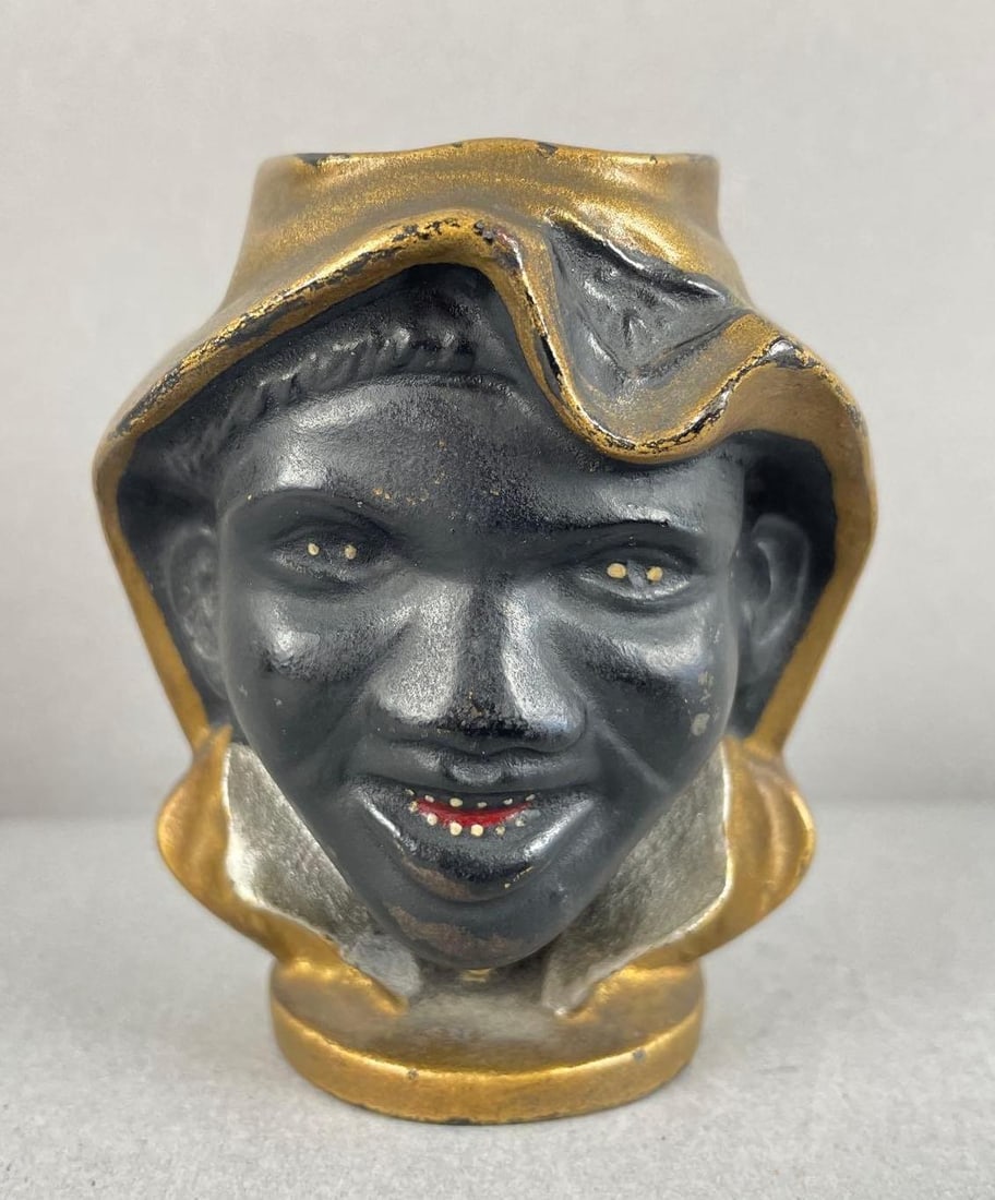 Antique A.C. Williams Cast Iron Double Sided Black Americana Bank (1 of 6)