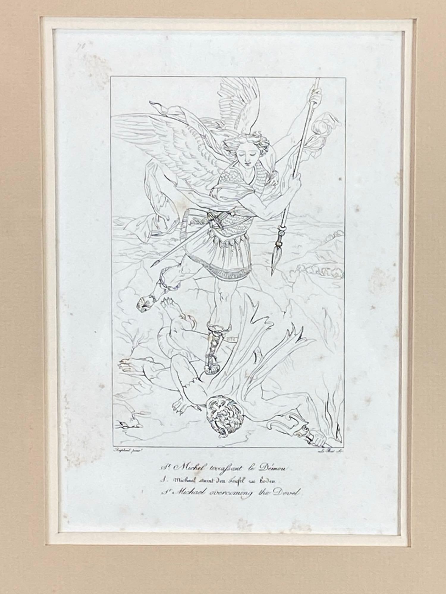 Le Bas St. Michael Overcoming the Devil Lithograph - 2