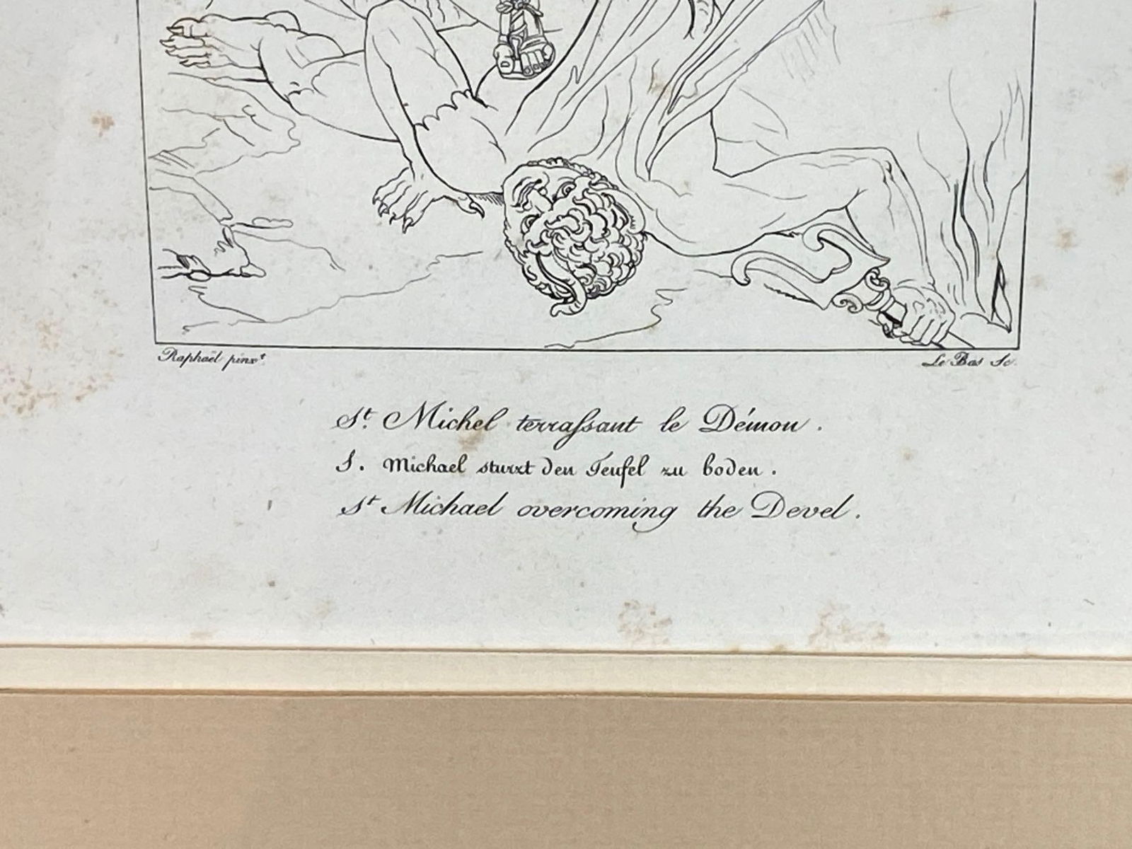 Le Bas St. Michael Overcoming the Devil Lithograph - 3