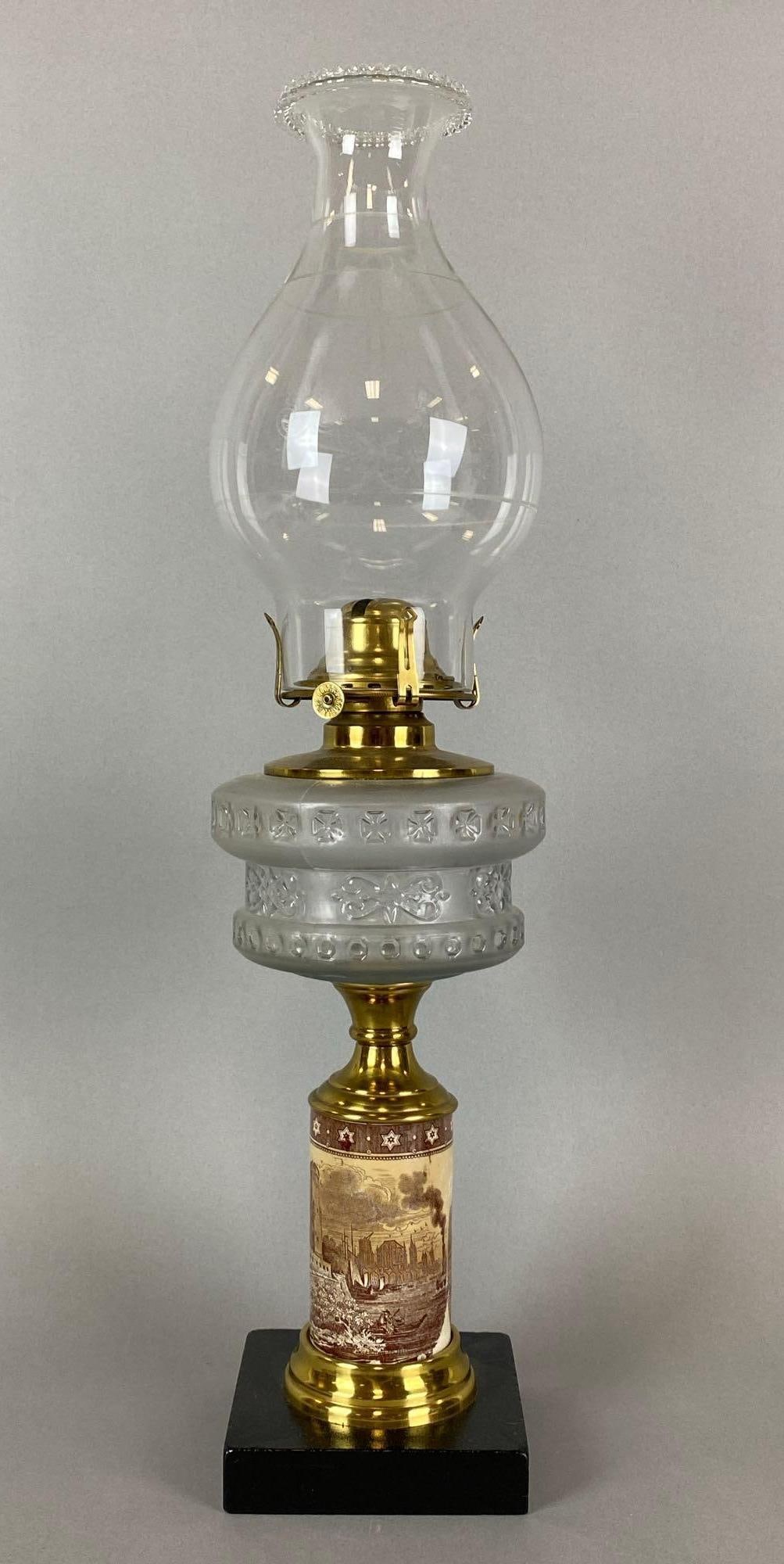 Antique Pressed Glass Oil Lamp (1 of 5)