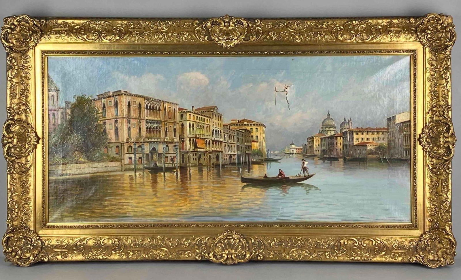 Antique Venetian Grand Canal Oil Painting On Canvas (1 of 6)