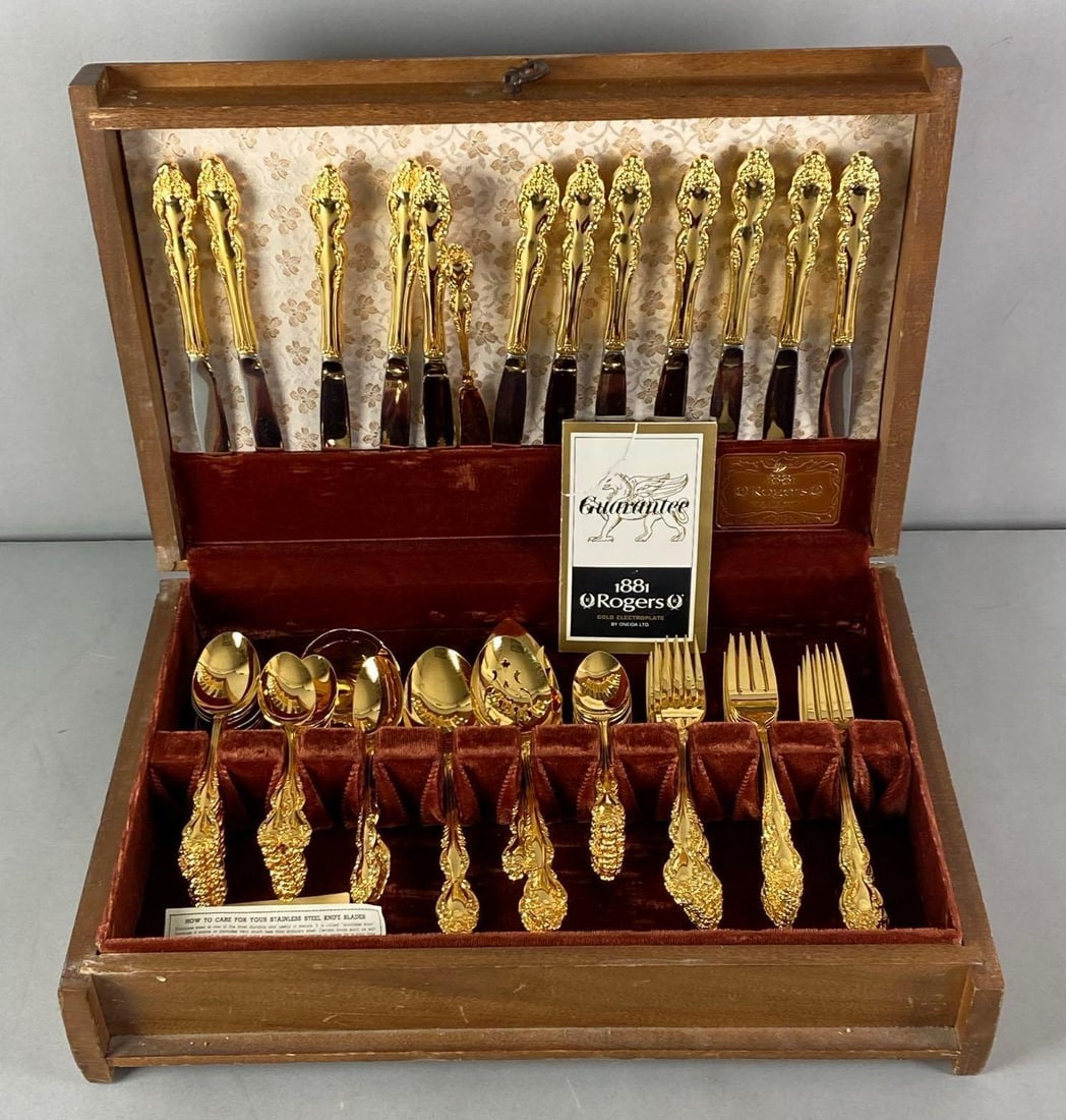 Rogers Gold Electroplated Oneida Flatware Set (1 of 3)