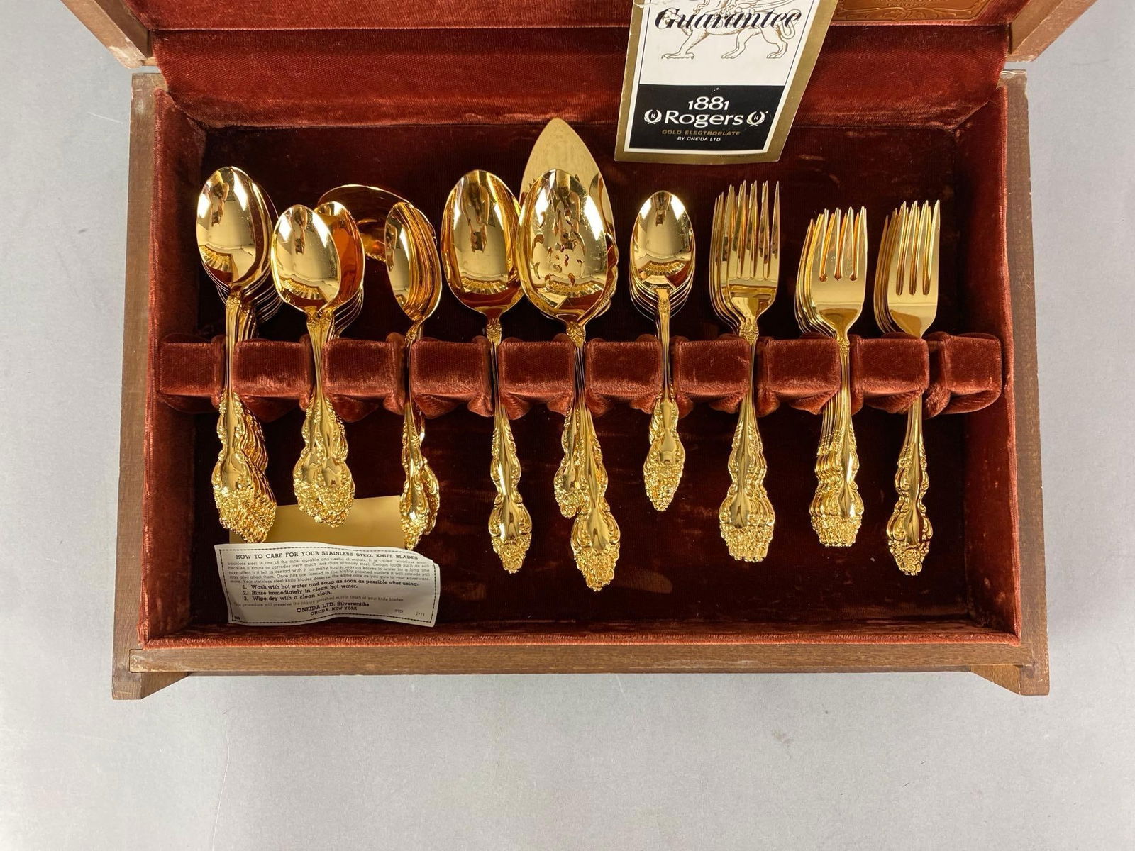 Rogers Gold Electroplated Oneida Flatware Set - 3