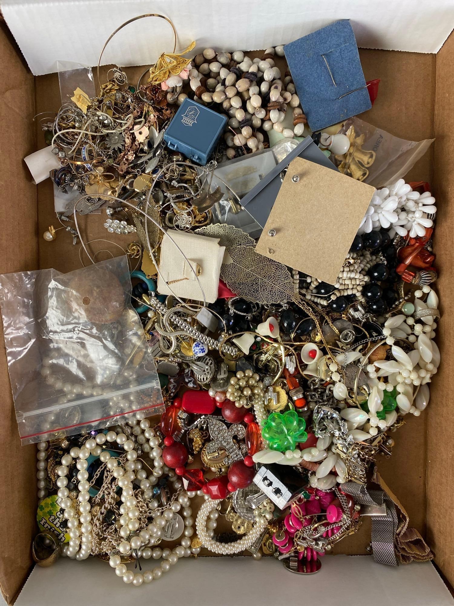 Group of Costume Jewelry: Includes Necklaces, earrings, brooches and more