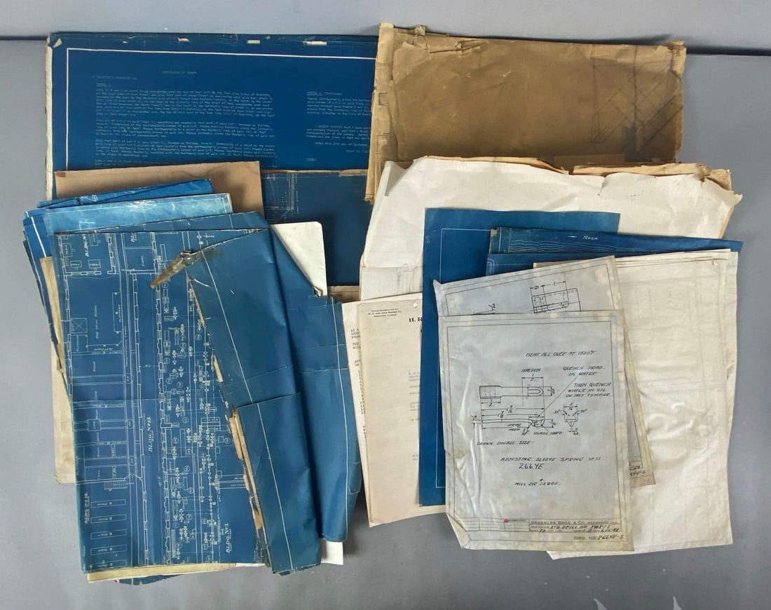Group of Assorted Blueprints: Largest measures 17” H x 14” W as shown