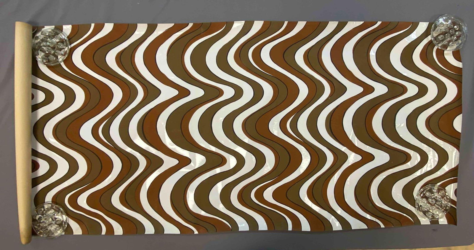 Vintage Wallpaper Sheet Panel: Vintage Wallpaper Sheet Panel, some moisture damage, measures 27” H x 92” W