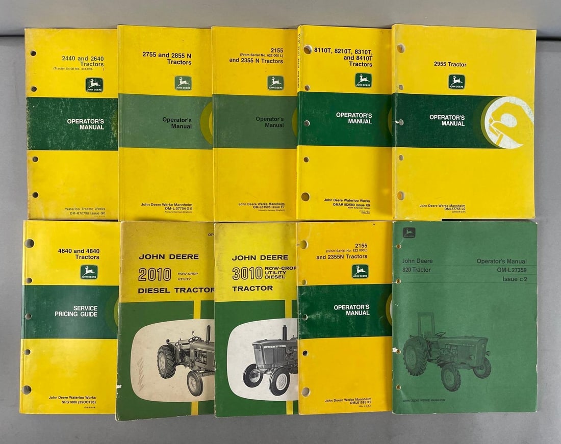 Group of John Deere Operator's Manuals (1 of 3)