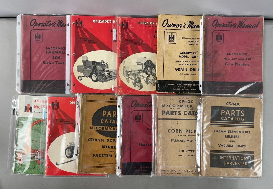 Group of Vintage International Harvester Manuals and Parts Catalogs (1 of 3)