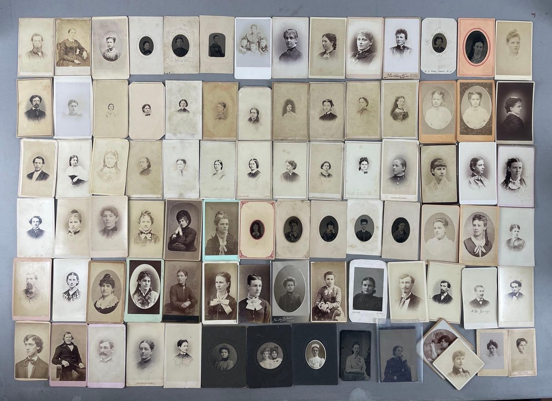 Group of Antique CDVs and Tin-Types (1 of 3)