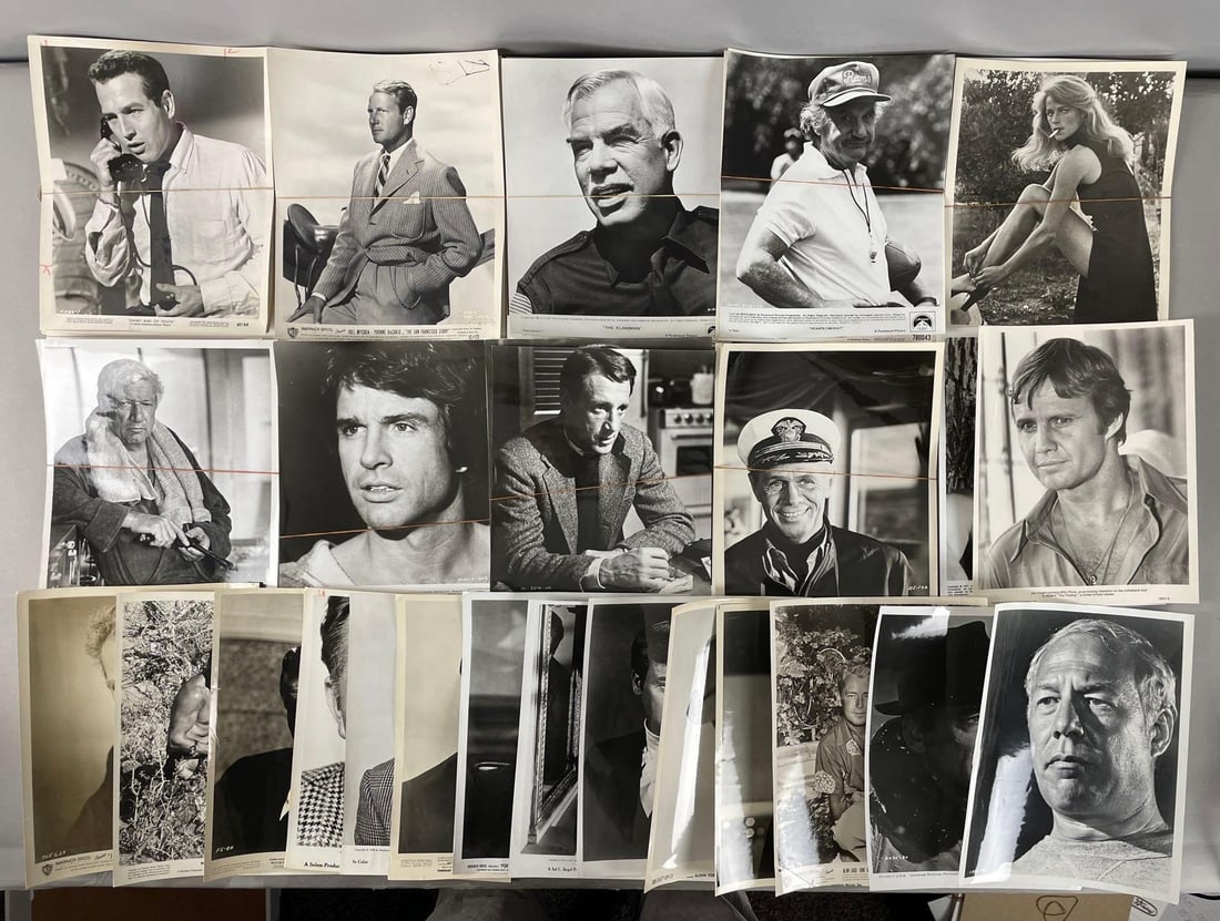 Group of Vintage Movie Stills: Includes Paul Newman, Warren Beatty, and more