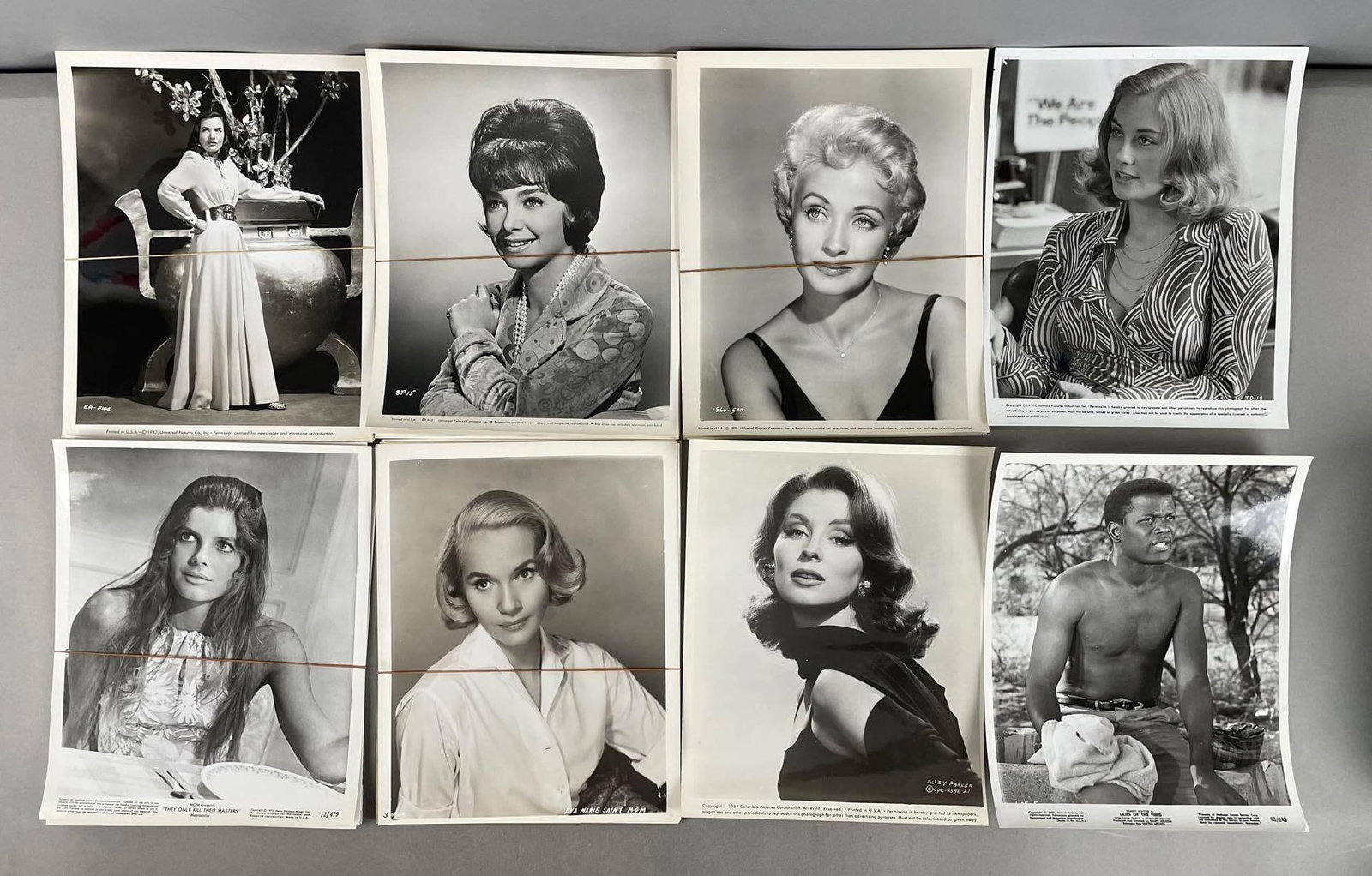 Group of Vintage Actress Movie Stills: Includes cybill shepherd, Sidney Poitier