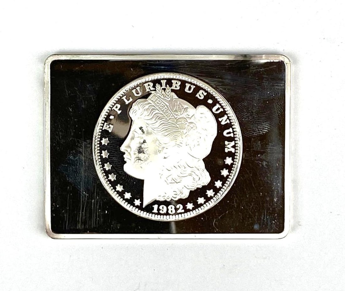 1982 Morgan Design 2 oz .999 Silver Ingot/ Bar (1 of 2)
