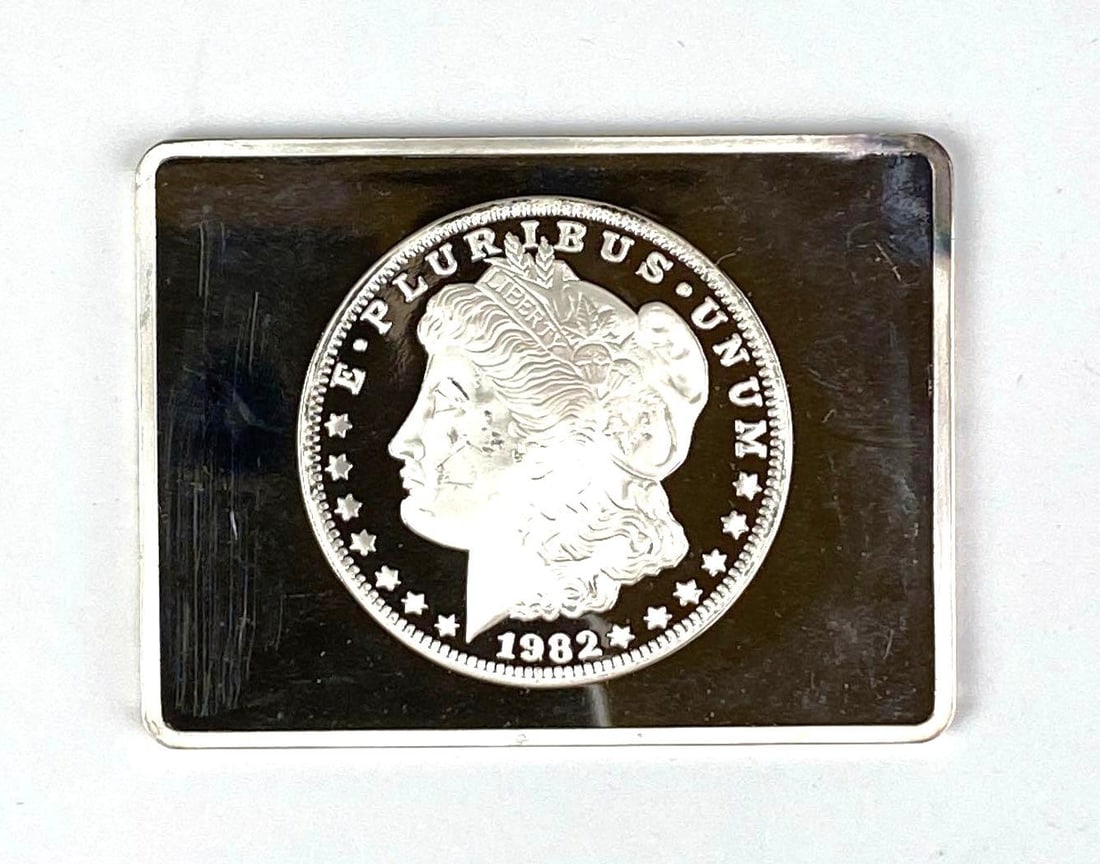 1982 Morgan Design 2 oz .999 Silver Ingot/ Bar (1 of 2)