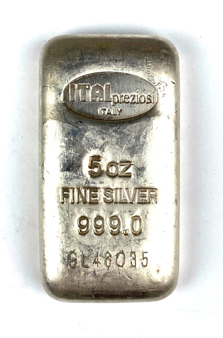 Italpreziosi 5 oz 999.0 Fine Silver Ingot/ Bar (1 of 2)