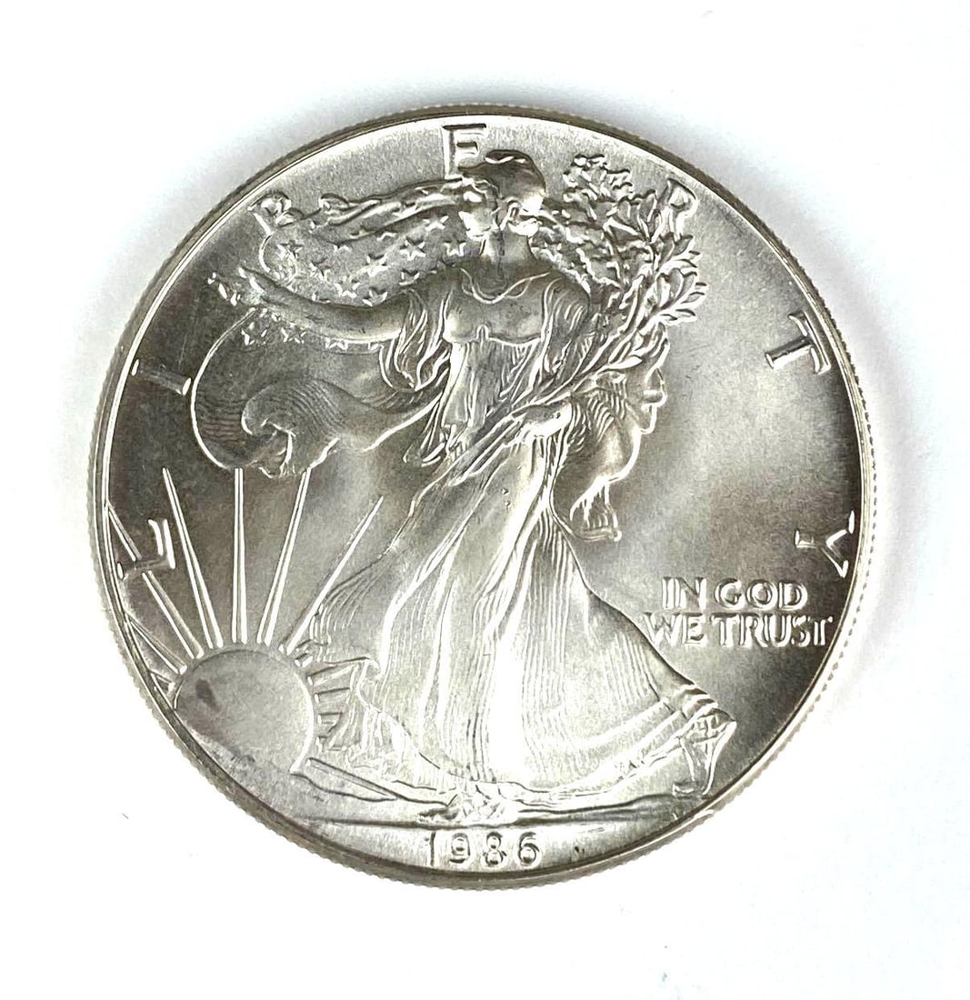 1986 US Mint Silver American Eagle 1 oz .999 Fine Silver (1 of 2)