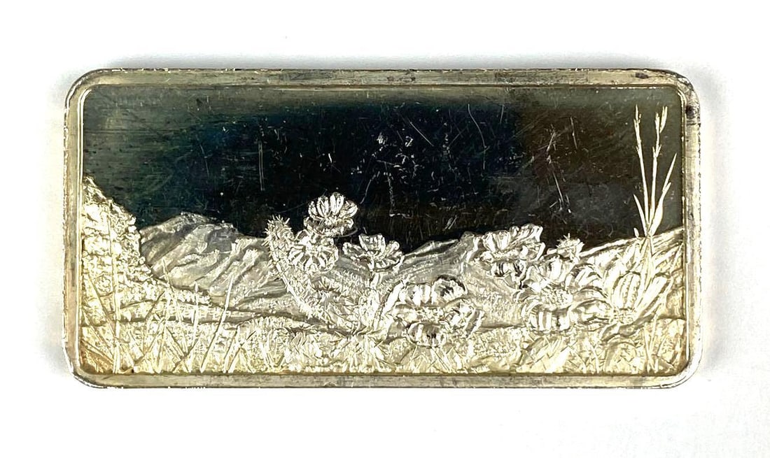 Hamilton Mint America The Beautiful Blossom of the Grand Canyon 1 oz .999 Fine Silver Ingot/ Bar (1 of 2)