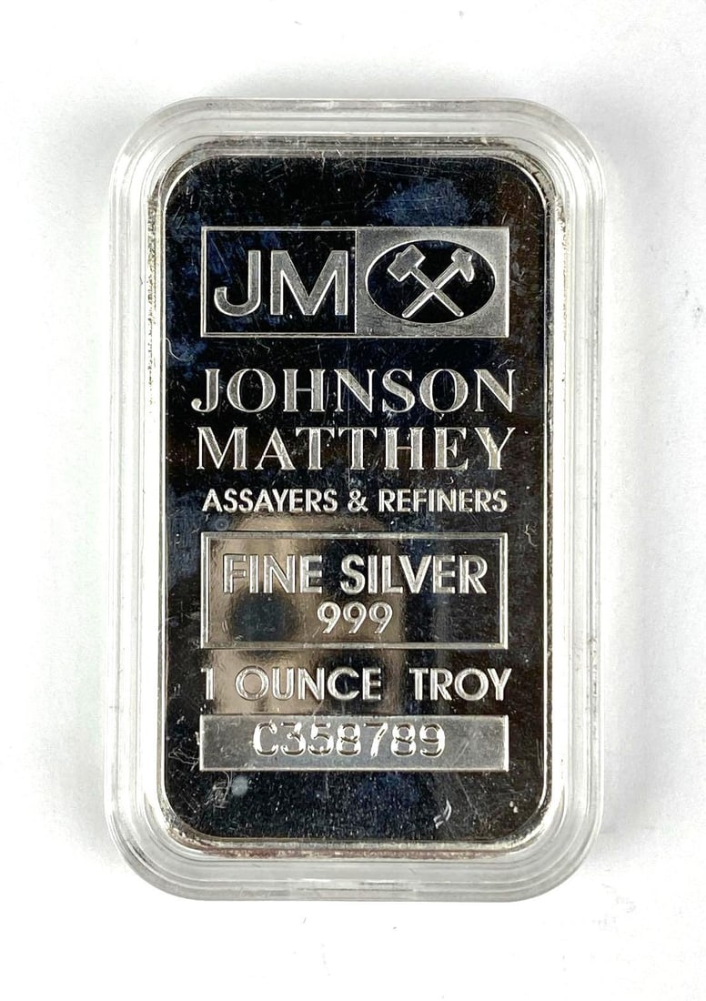 Johnson Matthey 1 oz 999 Fine Silver Ingot/ Bar (1 of 2)