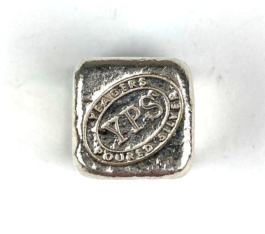 Yeager Poured Silver 1 oz 999 Fine Silver Cube (1 of 2)