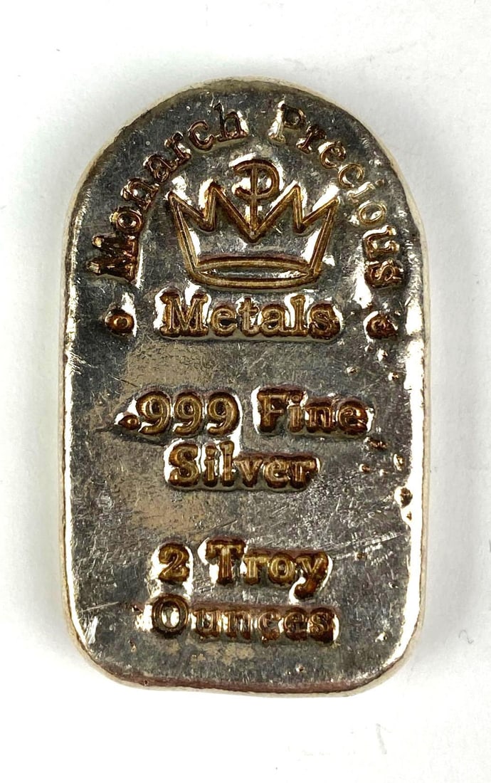 Monarch Precious Metal 2 oz .999 Fine Silver Hand Poured Ingot/ Bar (1 of 2)