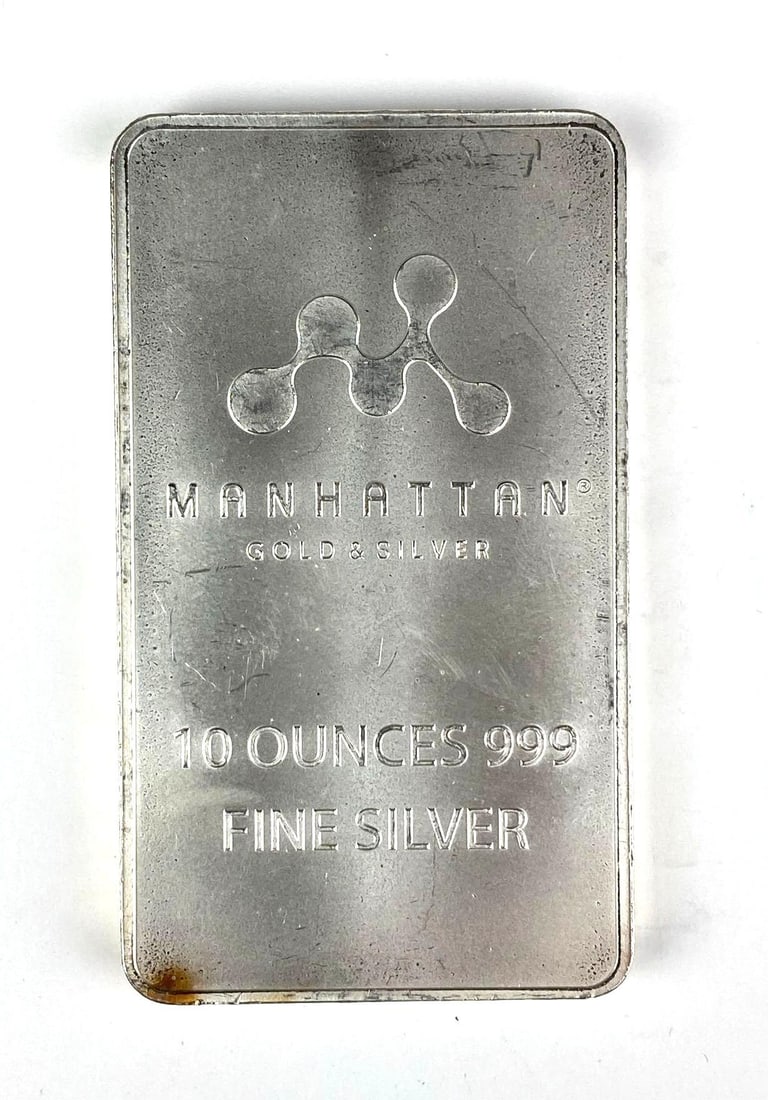 Manhattan 10 oz 999 Fine Silver Ingot/ Bar (1 of 2)