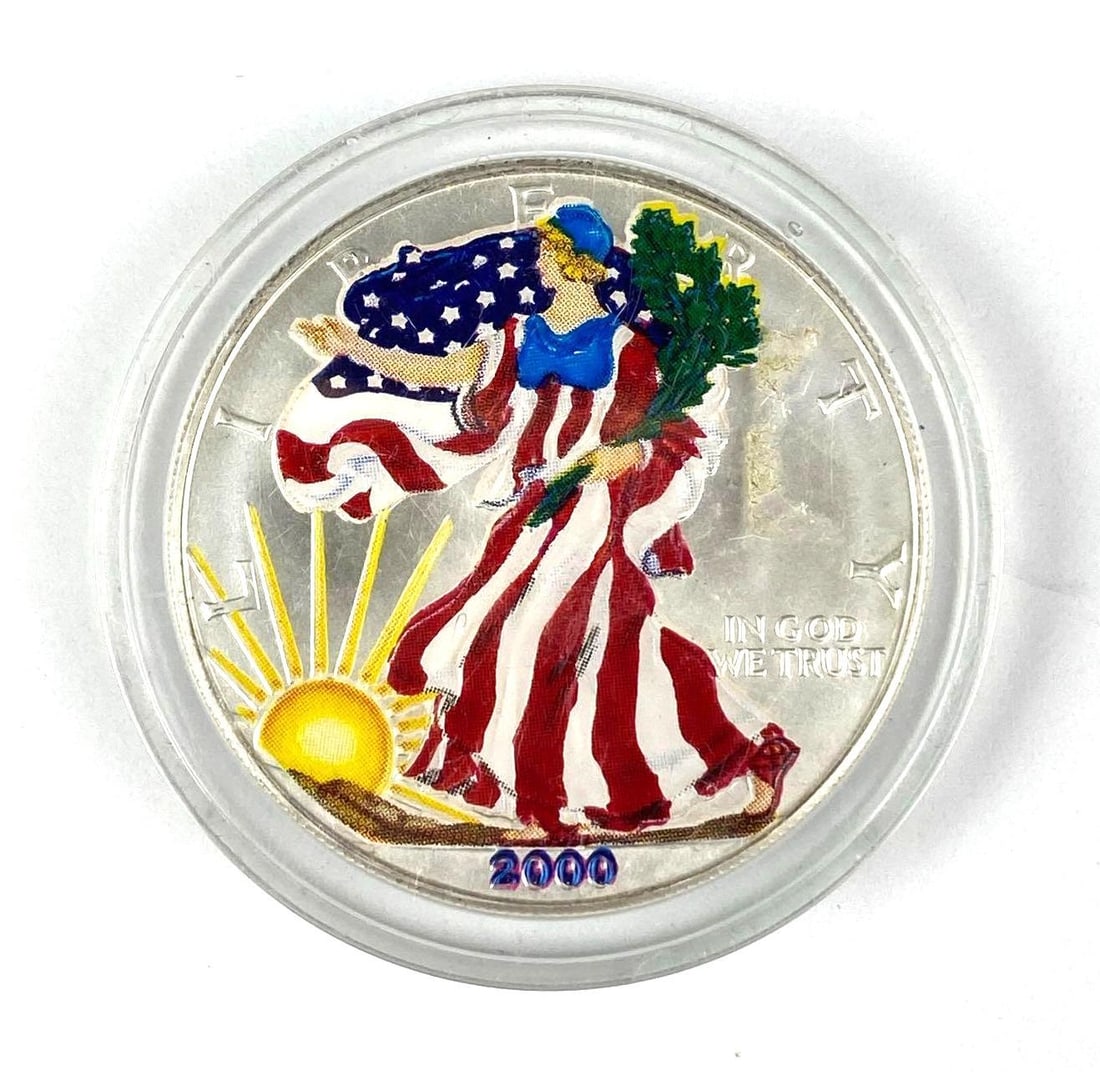 2000 US Mint Colorized Silver American Eagle 1 oz .999 Fine Silver: 2000 US Mint Colorized Silver American Eagle 1 oz .999 Fine Silver
