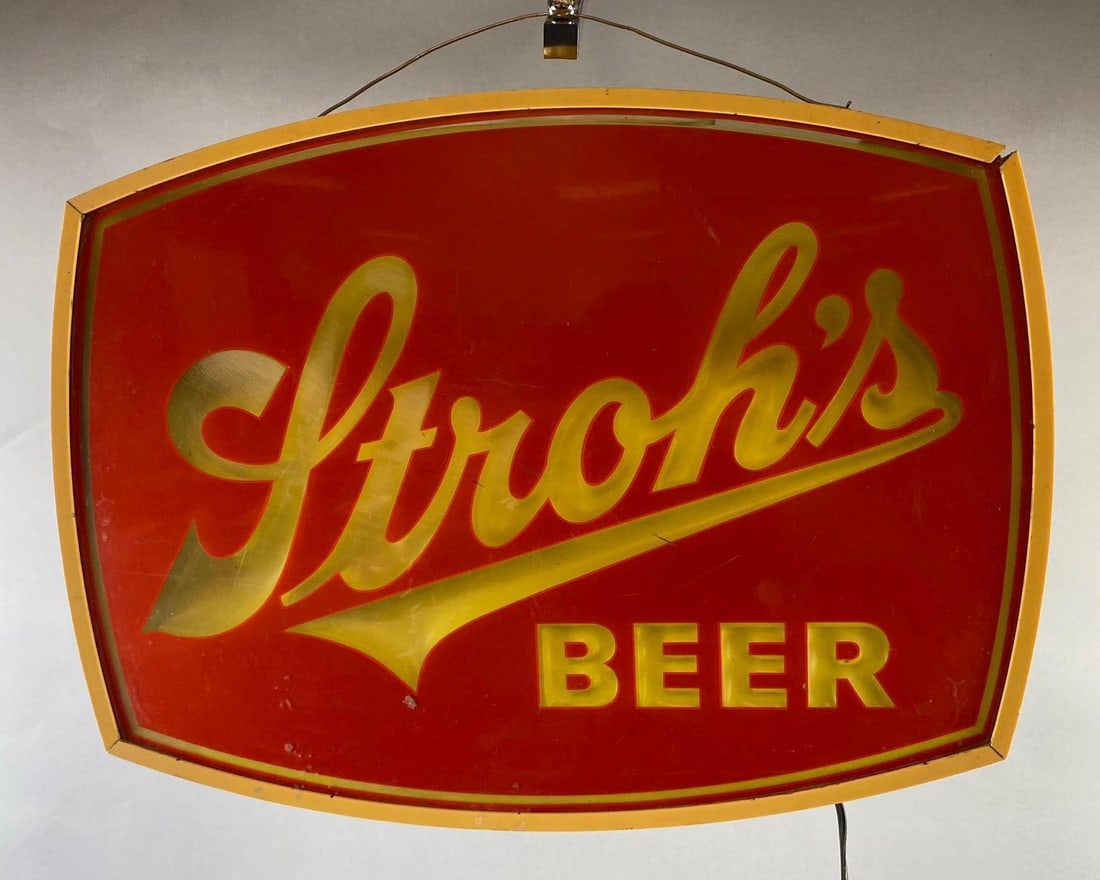 Stroh Beer Light Up Advertising Sign (1 of 2)