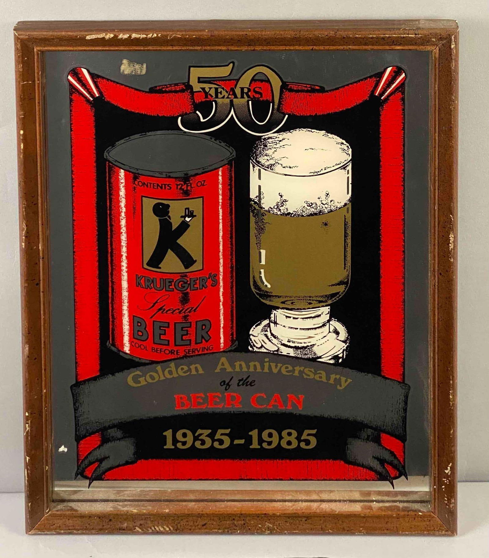 Krueger’s Beer Framed Advertising Mirror (1 of 2)