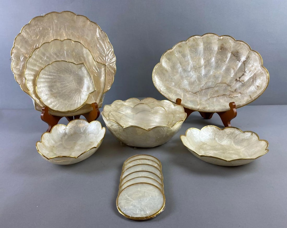 Group of Assorted Philippines Capiz Mother of Pearl Set (1 of 5)
