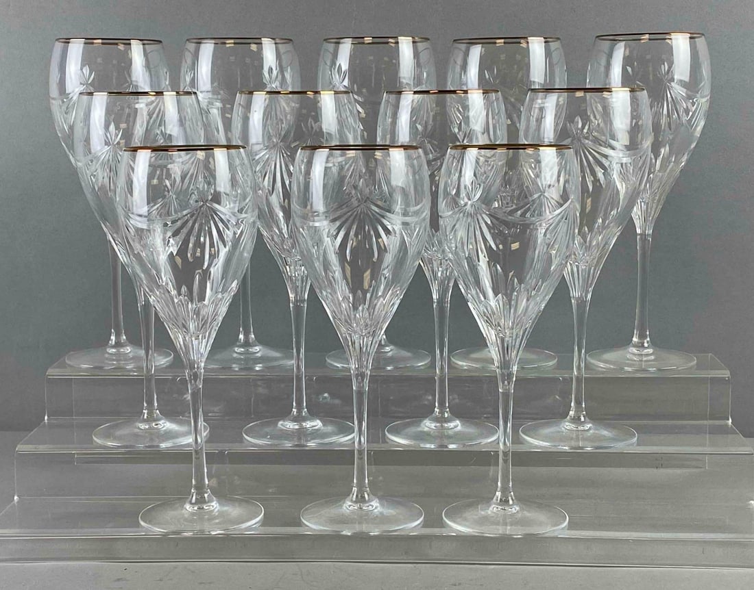 Group of Vintage Lenox Crystal Firelight Gold Wine Glasses (1 of 3)