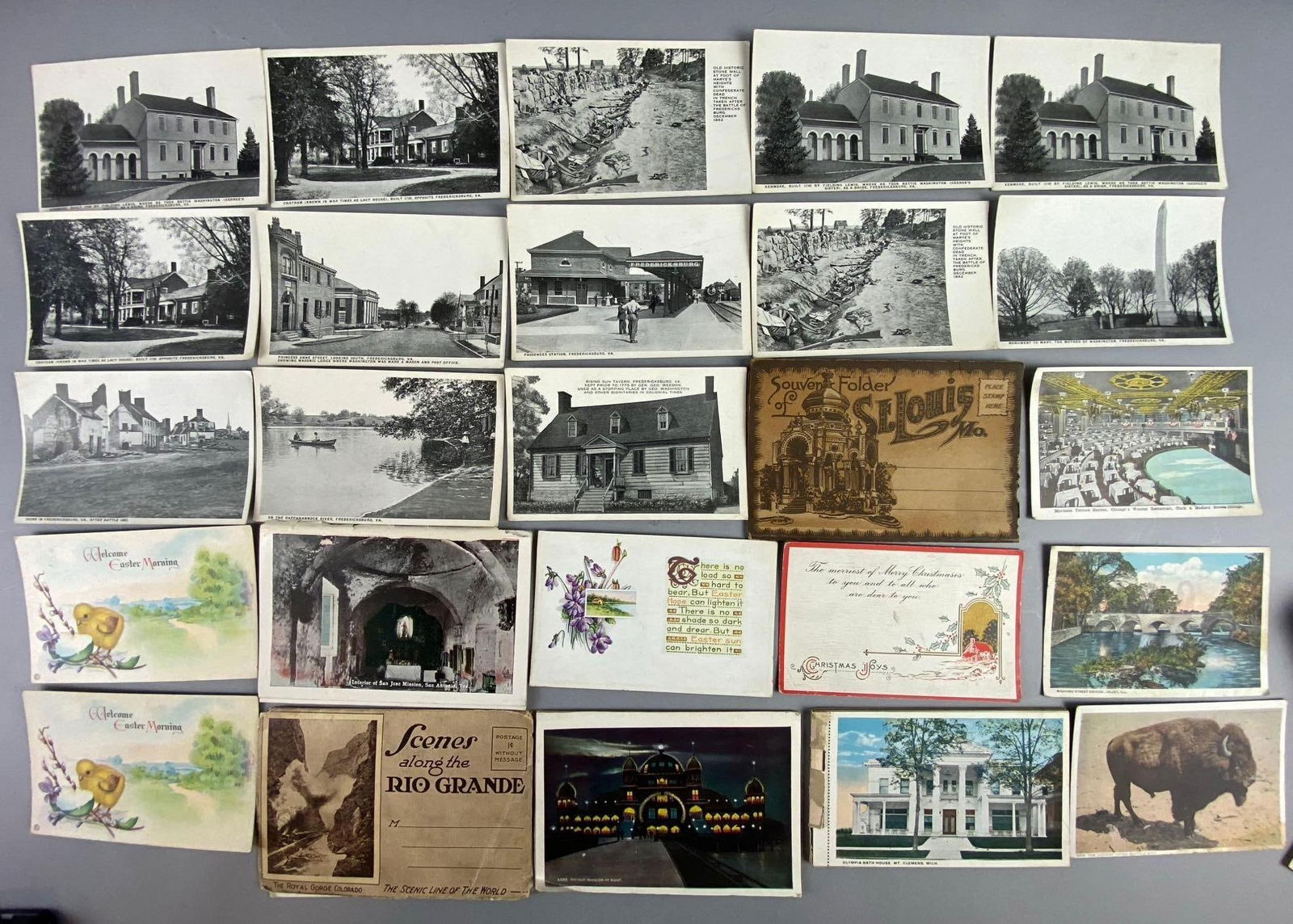 100 + Vintage Yellowstone National Park Postcards and More: Includes a Civil War, Chicago, and more. One card measures L 5 1/2 x W 3 1/2 inches.