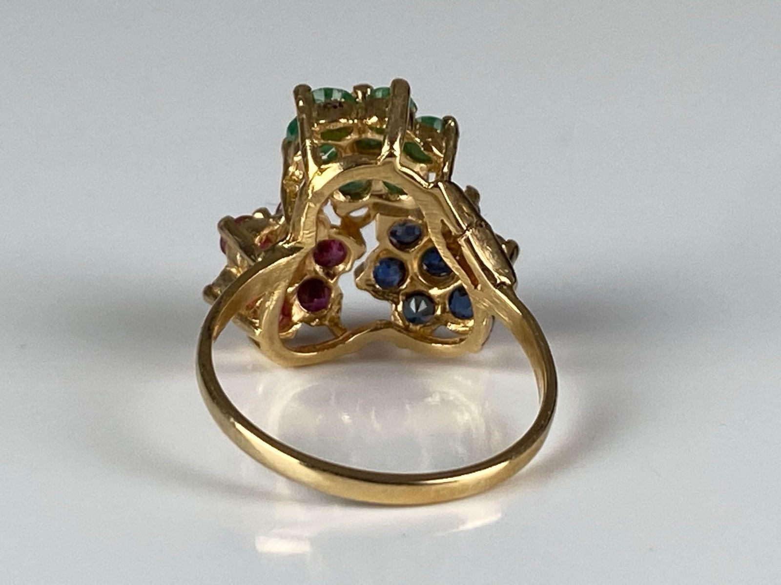 14K Yellow Gold Multi-Gem Cluster Ring - 3